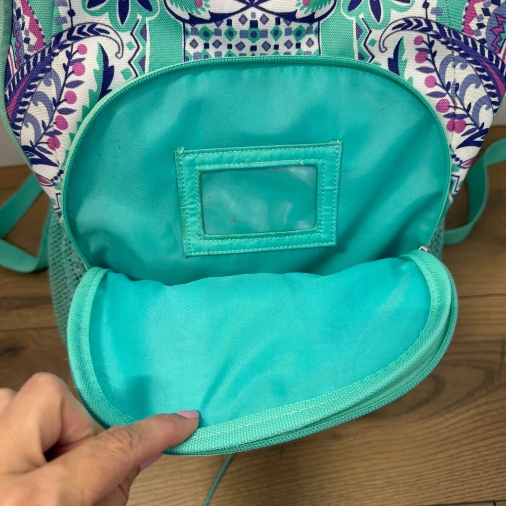 PBteen Large Backpack Boho Medallion Turquoise Purple School Book Bag Organizer